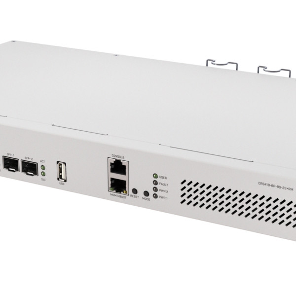 MikroTik | Cloud Router Switch with RouterOS L5, racmount case | CRS418-8P-8G-2S+RM
