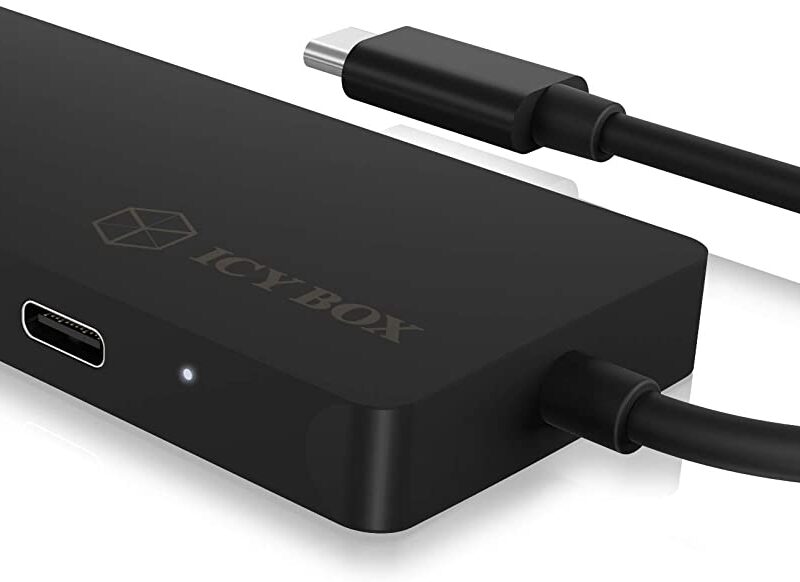 Raidsonic | 4-port hub with USB Type-C interface and PD port | IB ...