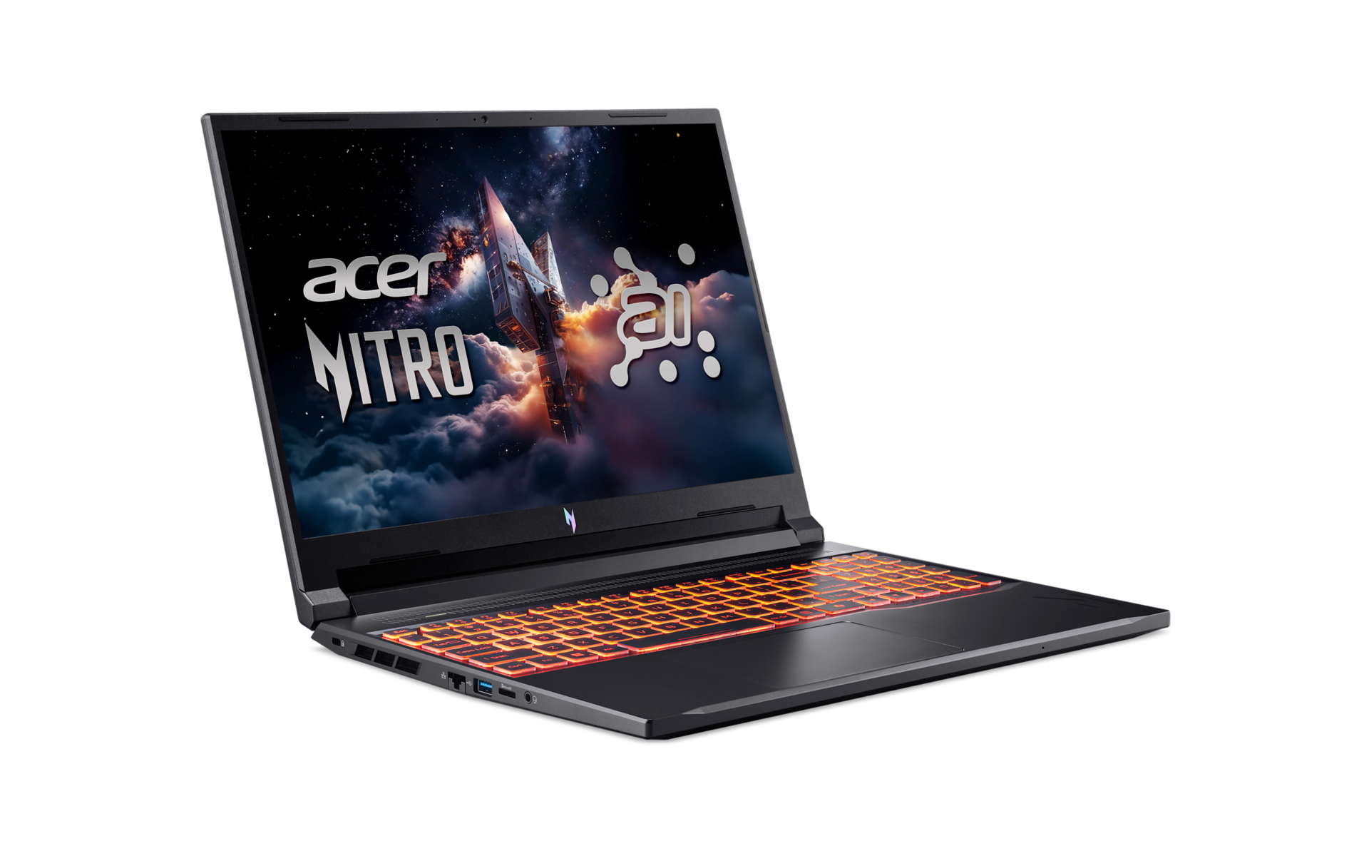 Acer | Nitro V 16 AI ANV16-42-R0W6 | Shale Black | 16 " | IPS | WUXGA | 1920 x 1200 pixels | AMD Ryzen 7 | 260 | 32 GB | DDR5 | Solid-state drive capacity 1000 GB | NVIDIA GeForce RTX 5070 | GDDR7 | 8 GB | Windows 11 Home | 802.11ax | Bluetooth version 5.3 | Keyboard language US international | Keyboard backlit | Warranty 24 month(s) - Image 3