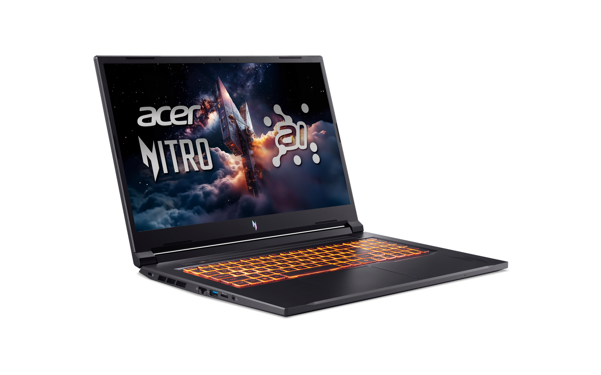 Acer | Nitro V 17 AI ANV17-41-R3C8 | Obsidian Black | 17.3 " | IPS | FHD | 1920 x 1080 pixels | AMD Ryzen 5 | 240 | 16 GB | DDR5 | Solid-state drive capacity 512 GB | NVIDIA GeForce RTX 5050 | GDDR7 | 8 GB | Windows 11 Home | 802.11ax | Bluetooth version 5.3 | Keyboard language US international | Keyboard backlit | Warranty 24 month(s) - Image 3