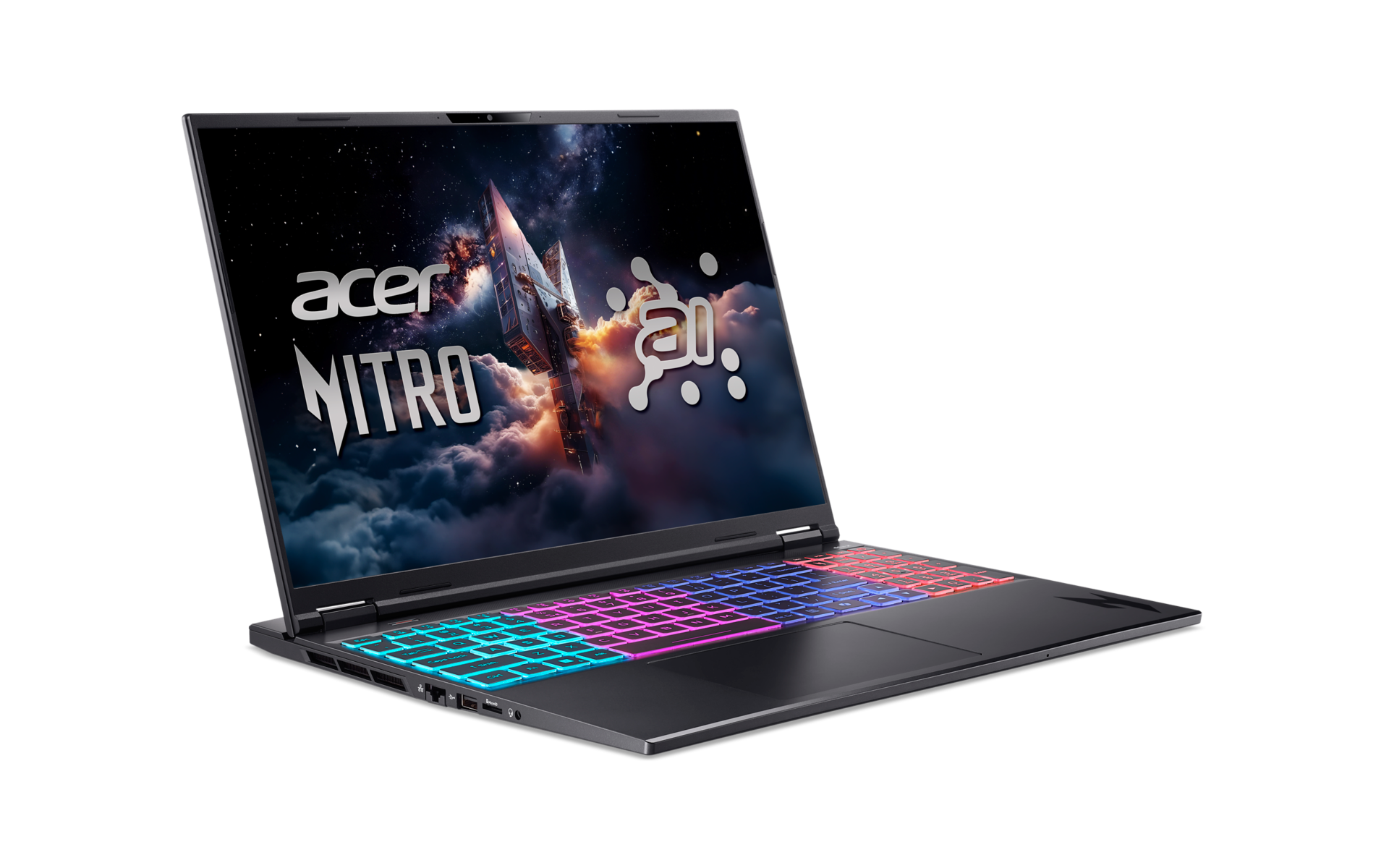 Acer | Nitro V 16S AI AN16S-61-R6Q1 | Obsidian Black | 16 " | IPS | WUXGA | AMD Ryzen AI 7 | 350 | 16 GB | DDR5 | Solid-state drive capacity 1000 GB | NVIDIA GeForce RTX 5060 | Windows 11 Home | 802.11ax | Bluetooth version 5.3 | Keyboard language US international | Keyboard backlit | Warranty 24 month(s) - Image 3