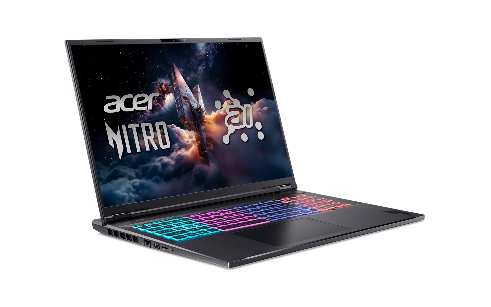 Acer | Nitro 18 AI AN18-61-R40J | Obsidian Black | 18 " | IPS | WQXGA | 2560 x 1600 pixels | AMD Ryzen AI 7 | 350 | 16 GB | DDR5 | Solid-state drive capacity 1000 GB | NVIDIA GeForce RTX 5070 | GDDR7 | 8 GB | Windows 11 Home | 802.11ax | Bluetooth version 5.3 | Keyboard language US international | Keyboard backlit | Warranty 24 month(s) - Image 3