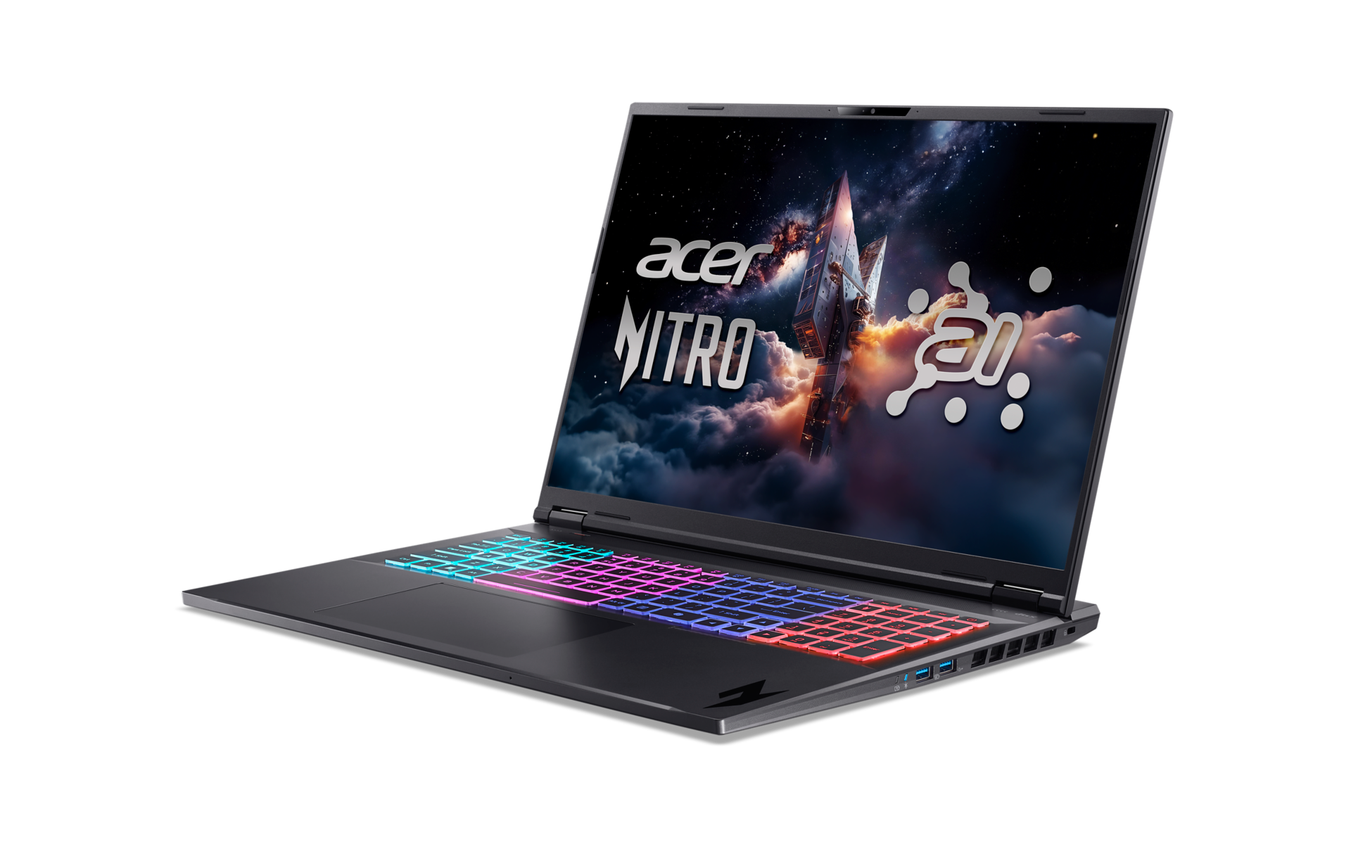 Acer | Nitro 18 AI AN18-61-R40J | Obsidian Black | 18 " | IPS | WQXGA | 2560 x 1600 pixels | AMD Ryzen AI 7 | 350 | 16 GB | DDR5 | Solid-state drive capacity 1000 GB | NVIDIA GeForce RTX 5070 | GDDR7 | 8 GB | Windows 11 Home | 802.11ax | Bluetooth version 5.3 | Keyboard language US international | Keyboard backlit | Warranty 24 month(s) - Image 5