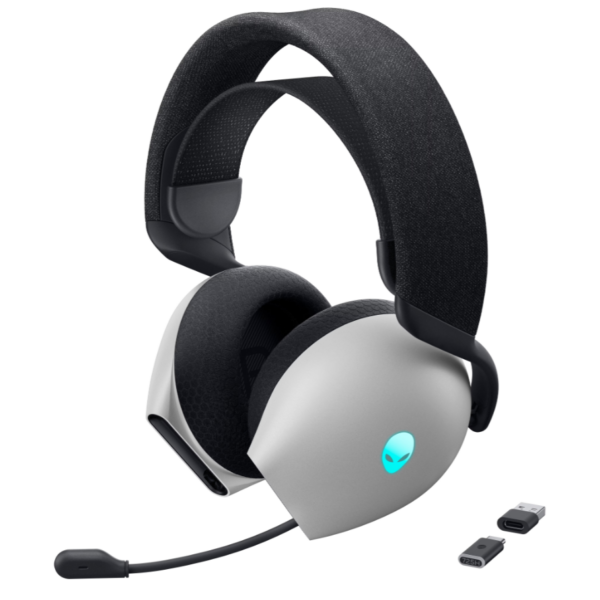 Dell Gaming Headset | Alienware Tri Mode AW725H | Bluetooth | Over-Ear | Microphone | Noise canceling | Wireless | Lunar Light