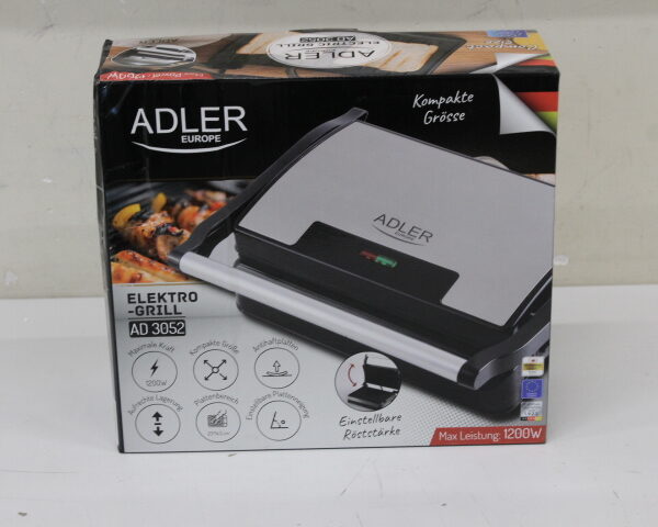 SALE OUT. Adler AD 3052 Electric grill, Non-stick grill plates | Adler Electric Grill | AD 3052 | Table | 1200 W | Stainless steel | DAMAGED PACKAGING