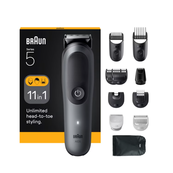 Braun 11-in-1 Grooming Kit | All-in-One Kit Series 5 AIO5560 | Cordless | Number of length steps 14 | Grey/Black