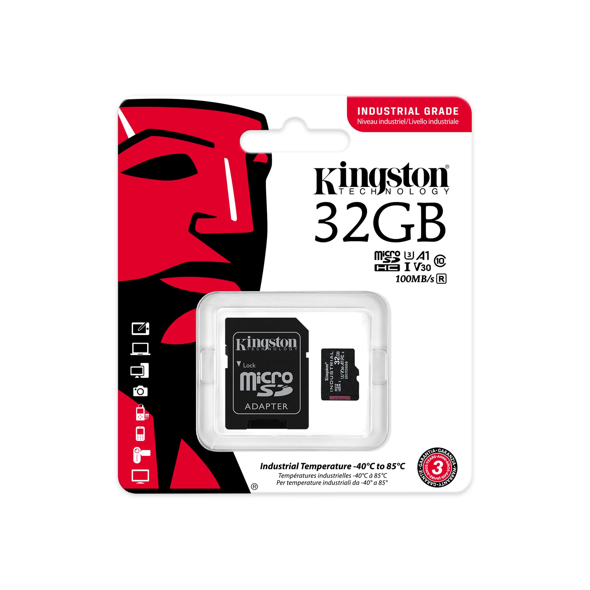 Kingston | UHS-I | 32 GB | microSDHC/SDXC Industrial Card | Flash memory class Class 10, UHS-I, U3, V30, A1 - Image 3
