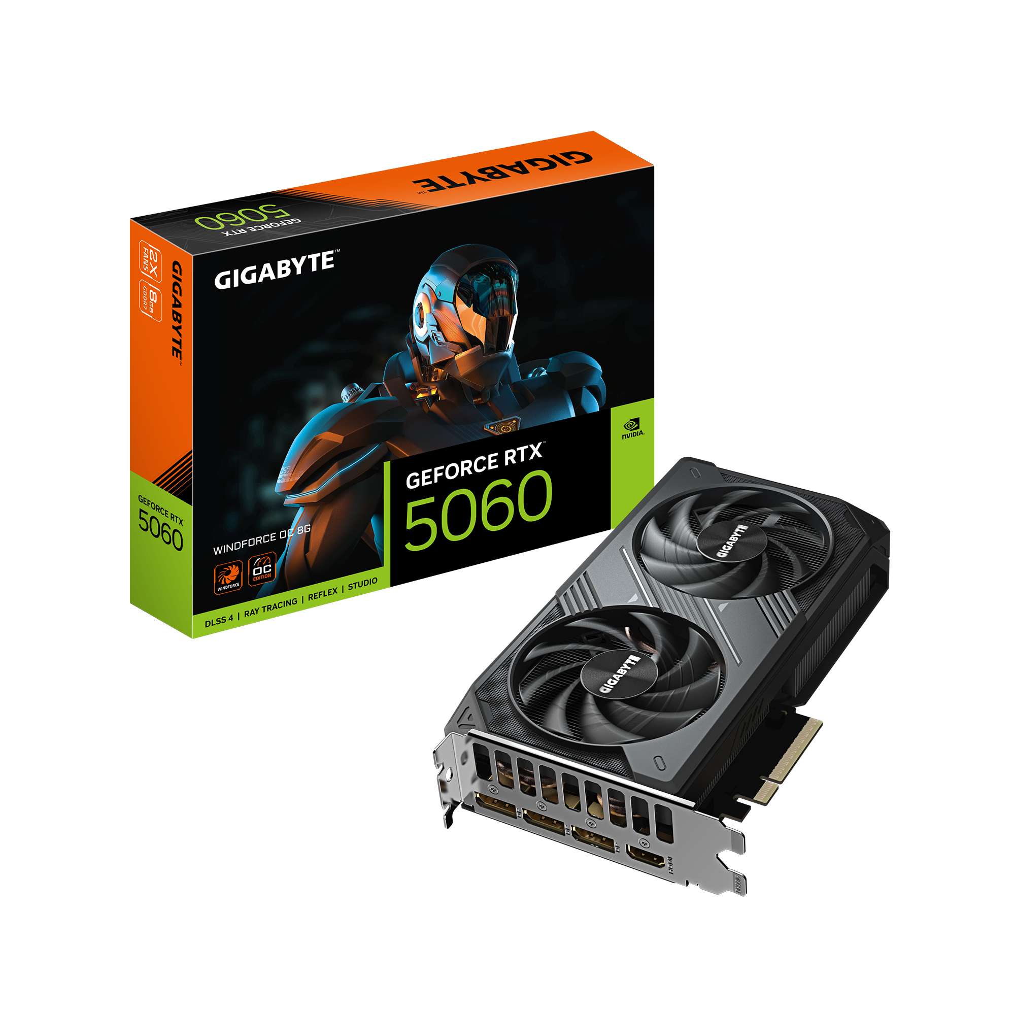 Gigabyte GeForce RTX 5060 WINDFORCE OC 8G | NVIDIA | 8 GB | GeForce RTX 5060 | GDDR7 | HDMI ports quantity 1 | PCI-E 5.0