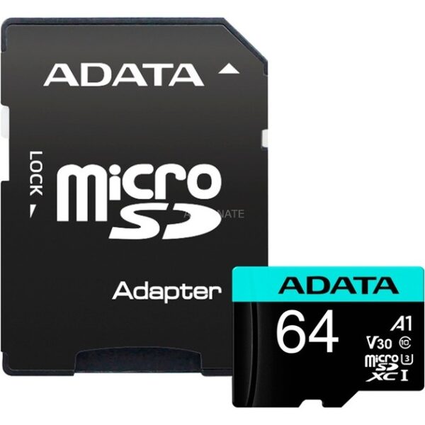 ADATA | Premier Pro UHS-I U3 V30S | 64 GB | MicroSDXC | Flash memory class 10 | Adapter