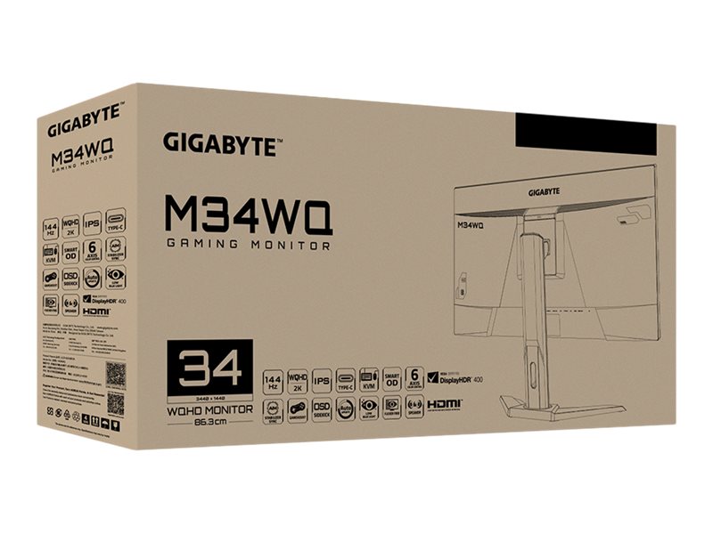 Gigabyte | Gaming Monitor | M34WQ-EK | 34 " | IPS | WQHD | 21:9 | 144 Hz | 1 ms | 3440 x 1440 | 400 cd/m² | HDMI ports quantity 2 - Image 15