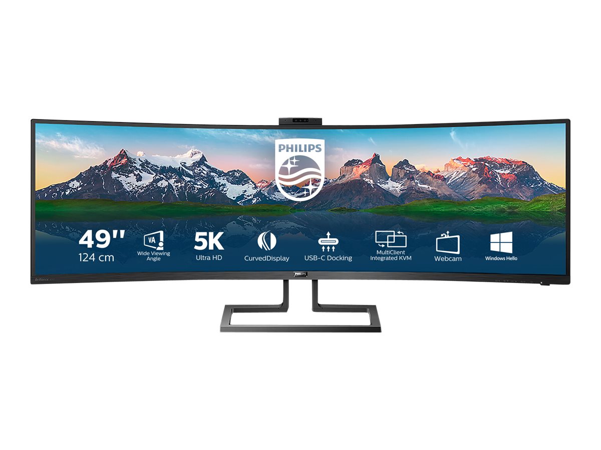 Philips | SuperWide curved LCD display | 499P9H/00 | 48.8 " | VA | Dual QHD | 32:9 | 70 Hz | 5 ms | 5120 x 1440 pixels | 450 cd/m² | Headphone out | HDMI ports quantity 2 | Black - Image 2
