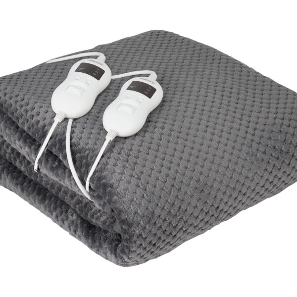 Camry | Electric Heated Blanket | CR 7417 | Number of heating levels 8 | Number of persons 2 | Washable | Remote control | Coral fleece/Polyester | 60 W | Grey