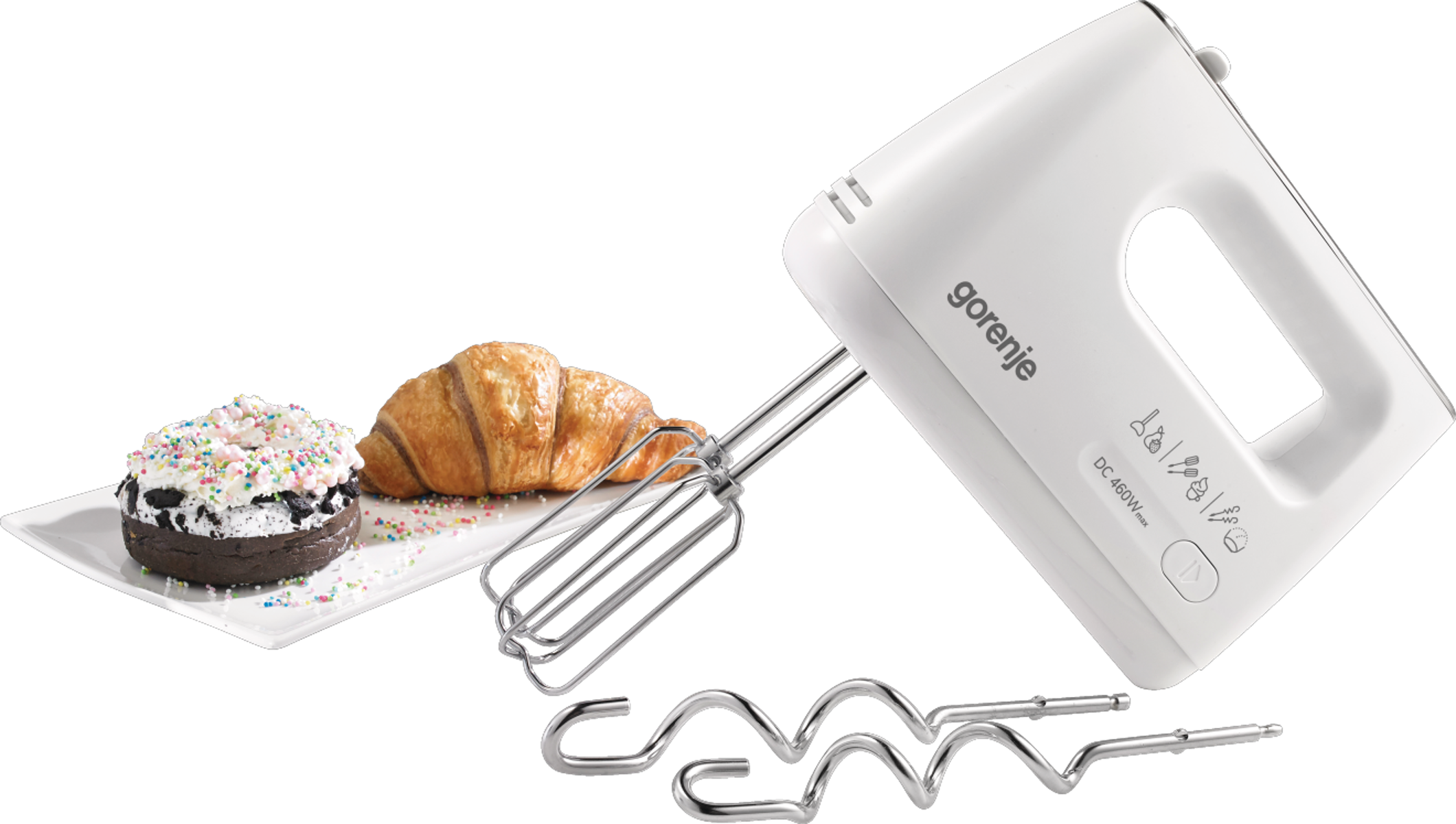 Gorenje | Hand Mixer | M460CDC | Hand Mixer | 460 W | Number of speeds 5 | Turbo mode | White - Image 3