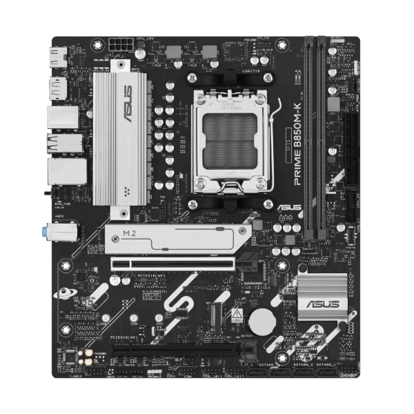 Asus PRIME B850M-K | Processor family AMD | Processor socket AM5 | DDR5 | Supported hard disk drive interfaces SATA, M.2 | Number of SATA connectors 4
