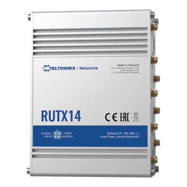 LTE Cat 12 Router | RUTX14 | 802.11ac | 867 Mbit/s | 10/100/1000 Mbps Mbit/s | Ethernet LAN (RJ-45) ports 5 | MU-MiMO Yes | 4G | Antenna type Internal