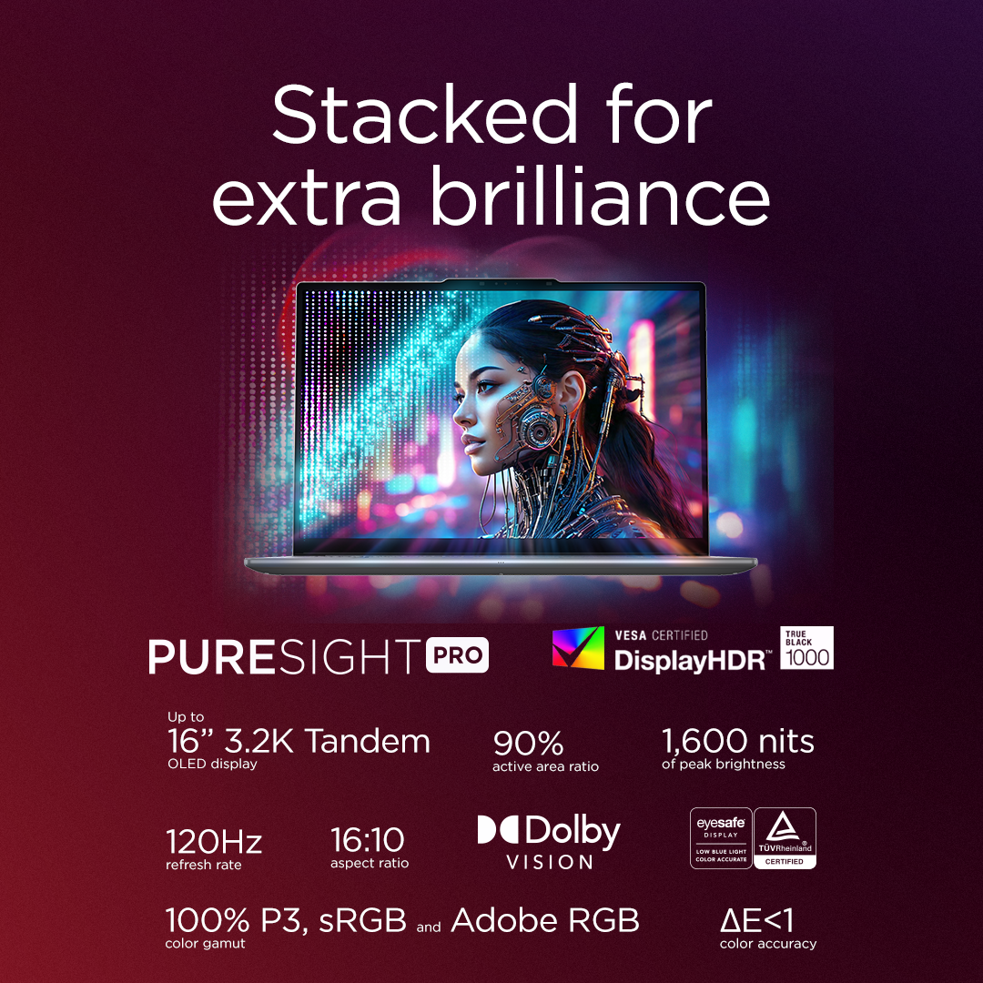 Lenovo Yoga Pro 9 16IAH10 | Tidal Teal | 16 " | OLED | 2.8K WQXGA+ | 2880 x 1800 pixels | Intel Core Ultra 7 | 255H | 32 GB | Soldered LPDDR5x | Solid-state drive capacity 1000 GB | NVIDIA GeForce RTX 5060 | GDDR7 | 8 GB | Windows 11 Pro | 802.11be | Bluetooth version 5.4 | Keyboard language English | Keyboard backlit | Warranty 24 month(s) | Battery warranty 12 month(s) - Image 34