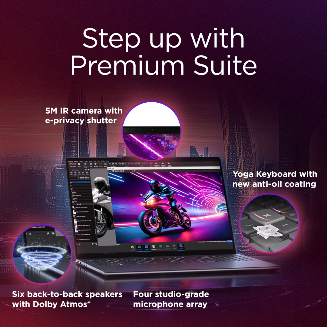 Lenovo Yoga Pro 9 16IAH10 | Tidal Teal | 16 " | OLED | 2.8K WQXGA+ | 2880 x 1800 pixels | Intel Core Ultra 7 | 255H | 32 GB | Soldered LPDDR5x | Solid-state drive capacity 1000 GB | NVIDIA GeForce RTX 5060 | GDDR7 | 8 GB | Windows 11 Pro | 802.11be | Bluetooth version 5.4 | Keyboard language English | Keyboard backlit | Warranty 24 month(s) | Battery warranty 12 month(s) - Image 35