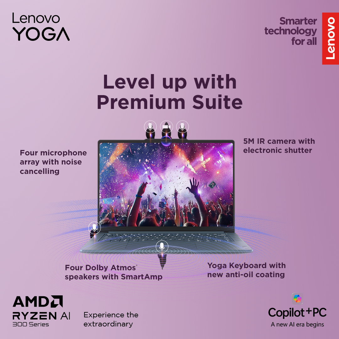 Lenovo Yoga Pro 7 14AKP10 | Tidal Teal | 14.5 " | OLED | 3K | 2944 x 1840 pixels | Glossy | AMD Ryzen AI 7 | 350 | 32 GB | Soldered LPDDR5x | Solid-state drive capacity 1000 GB | AMD Radeon 860M Graphics | Windows 11 Home | 802.11be | Bluetooth version 5.4 | Keyboard language English | Keyboard backlit | Warranty 24 month(s) | Battery warranty 12 month(s) - Image 43