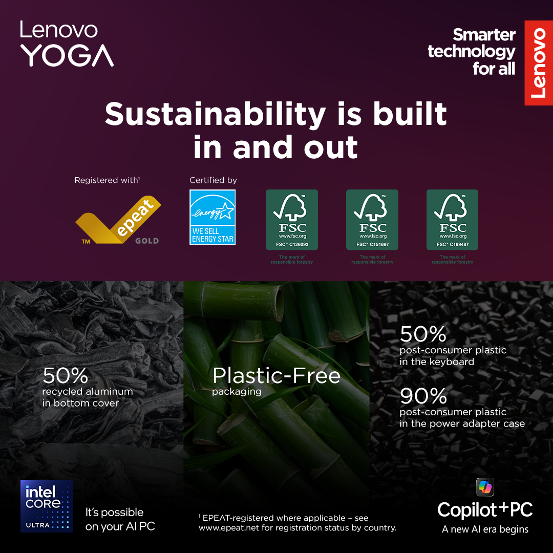 Lenovo Yoga Slim 9 14ILL10 | Tidal Teal | 14 " | OLED | Touchscreen | 4K WQUXGA | 3840 x 2400 pixels | Glossy | Intel Core Ultra 7 | 258V | 32 GB | Soldered LPDDR5x | Solid-state drive capacity 1000 GB | Intel Arc Graphics 140V | Windows 11 Pro | 802.11be | Bluetooth version 5.4 | Keyboard language English | Keyboard backlit | Warranty 24 month(s) | Battery warranty 12 month(s) - Image 35