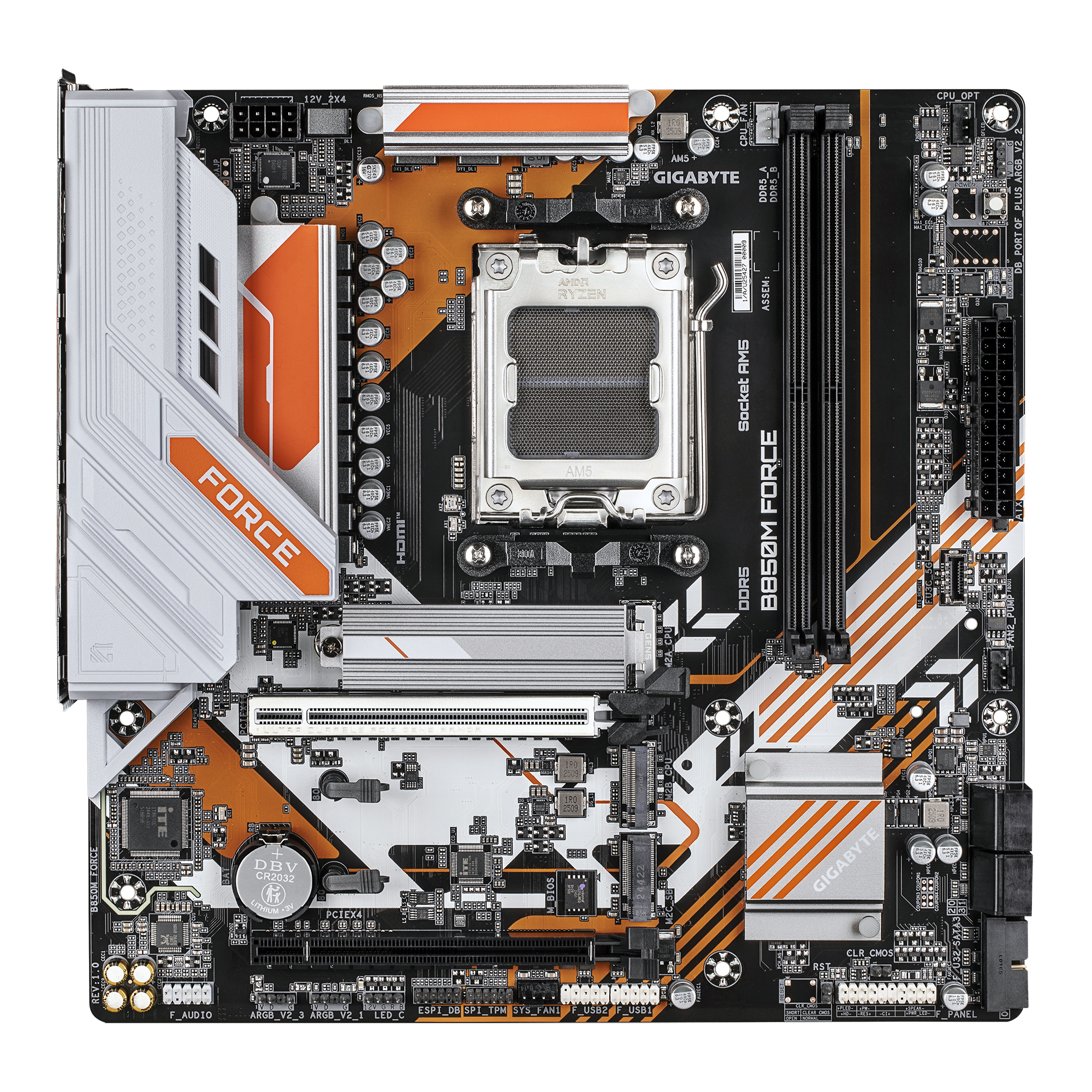Gigabyte B850M FORCE (rev. 1.0) | Processor family AMD | Processor socket AM5 | DDR5 | Supported hard disk drive interfaces SATA, M.2 | Number of SATA connectors 4 - Image 2
