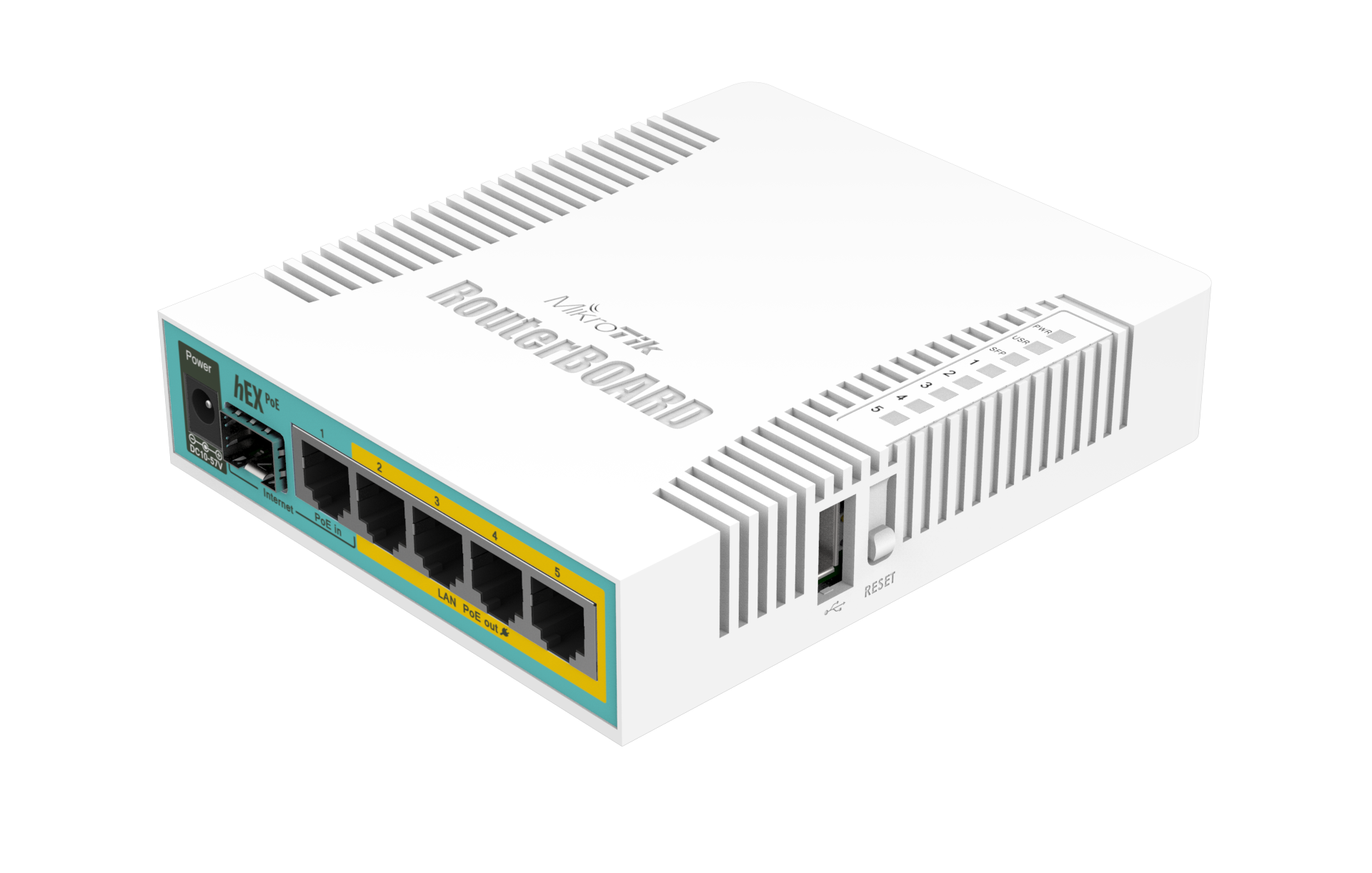 hEX PoE Router | RB960PGS | No Wi-Fi | 10/100/1000 Mbit/s | Ethernet LAN (RJ-45) ports 5 | Mesh Support No | MU-MiMO No | No mobile broadband | 1xUSB | 12 month(s)