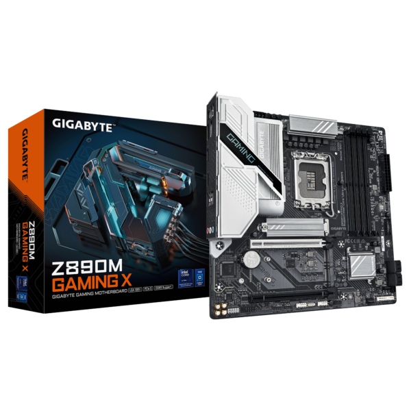 Gigabyte Z890M GAMING X | Processor family Intel | Processor socket LGA1851 | DDR5 | Supported hard disk drive interfaces M.2, SATA | Number of SATA connectors 4