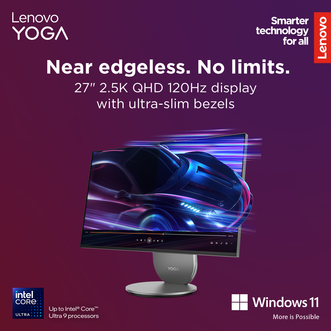 Lenovo Yoga | 27IAH10 | Desktop | AIO | 27 " | Inte Core Ultra 7 | 255H | 16 GB | Soldered LPDDR5x | 1000 GB | Intel Arc 140T GPU | English | Windows 11 Home | Warranty 24 month(s) - Image 25