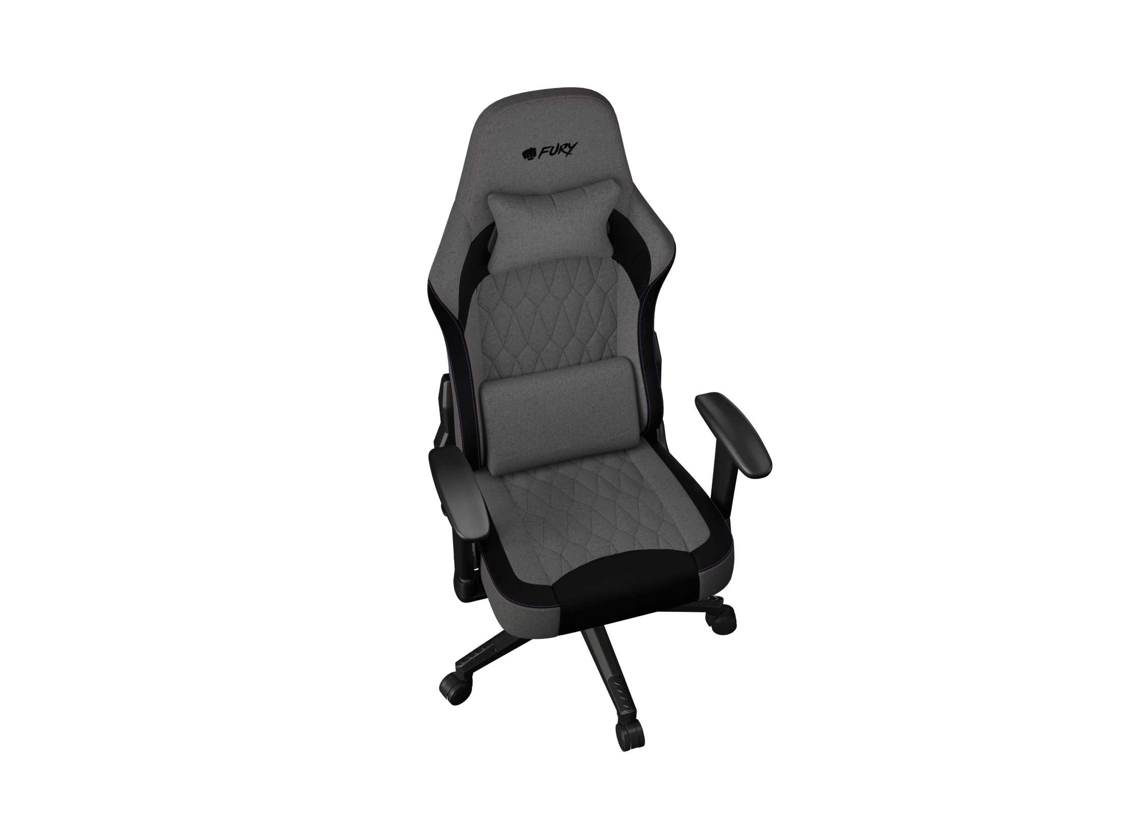 Fury Fabric, Nylon, Wood, Metal | Gaming Chair | Shinai S8 | Gray - Image 3