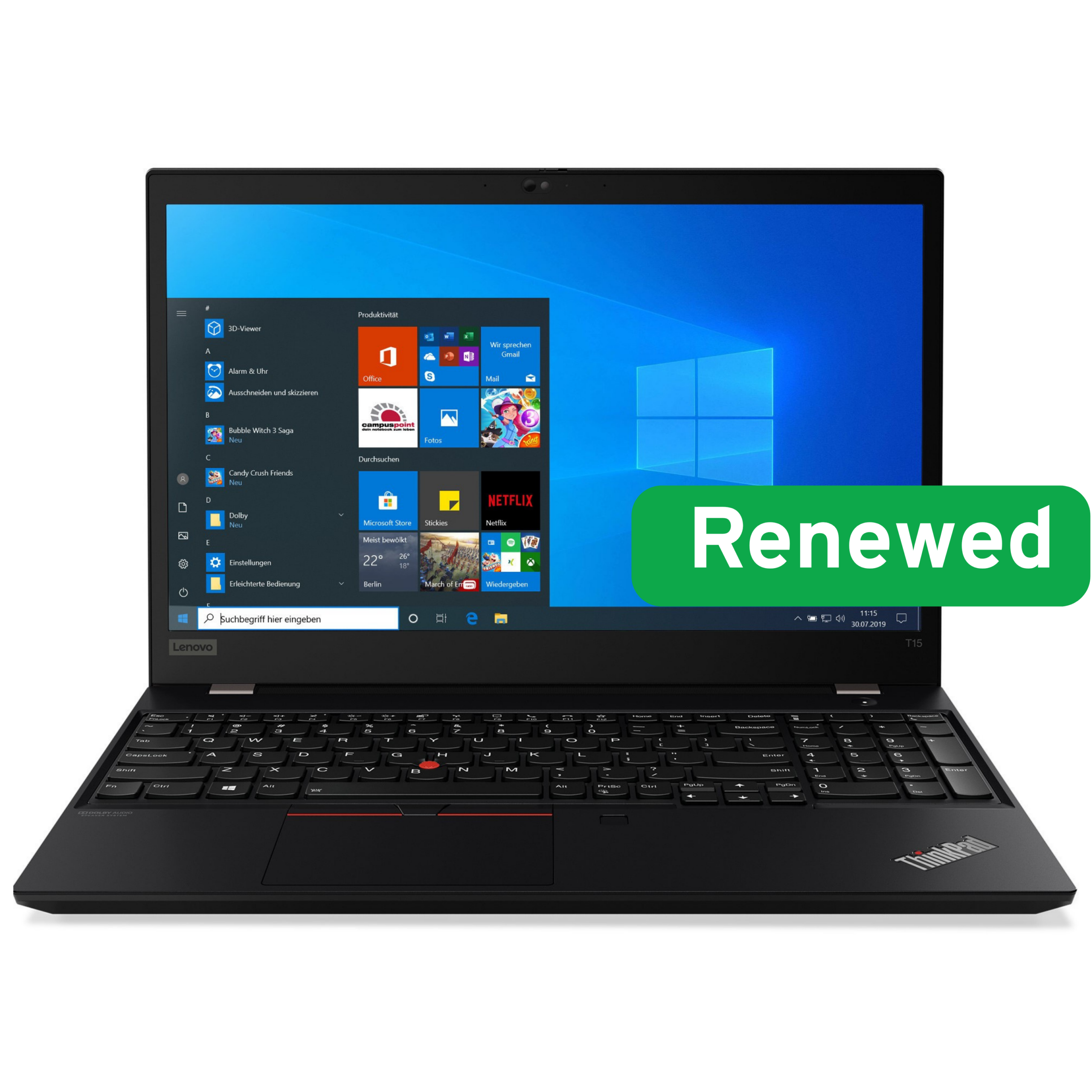 SALE OUT. Lenovo Renew Grade B | ThinkPad T15 Gen 2 | 15.6 " | FHD | i5-1145G7 | 16 GB | SSD | 256 GB | Intel Iris Xe Graphics | Windows 11 Pro | Keyboard language Norwegian/ENG stickers | 12 month(s)