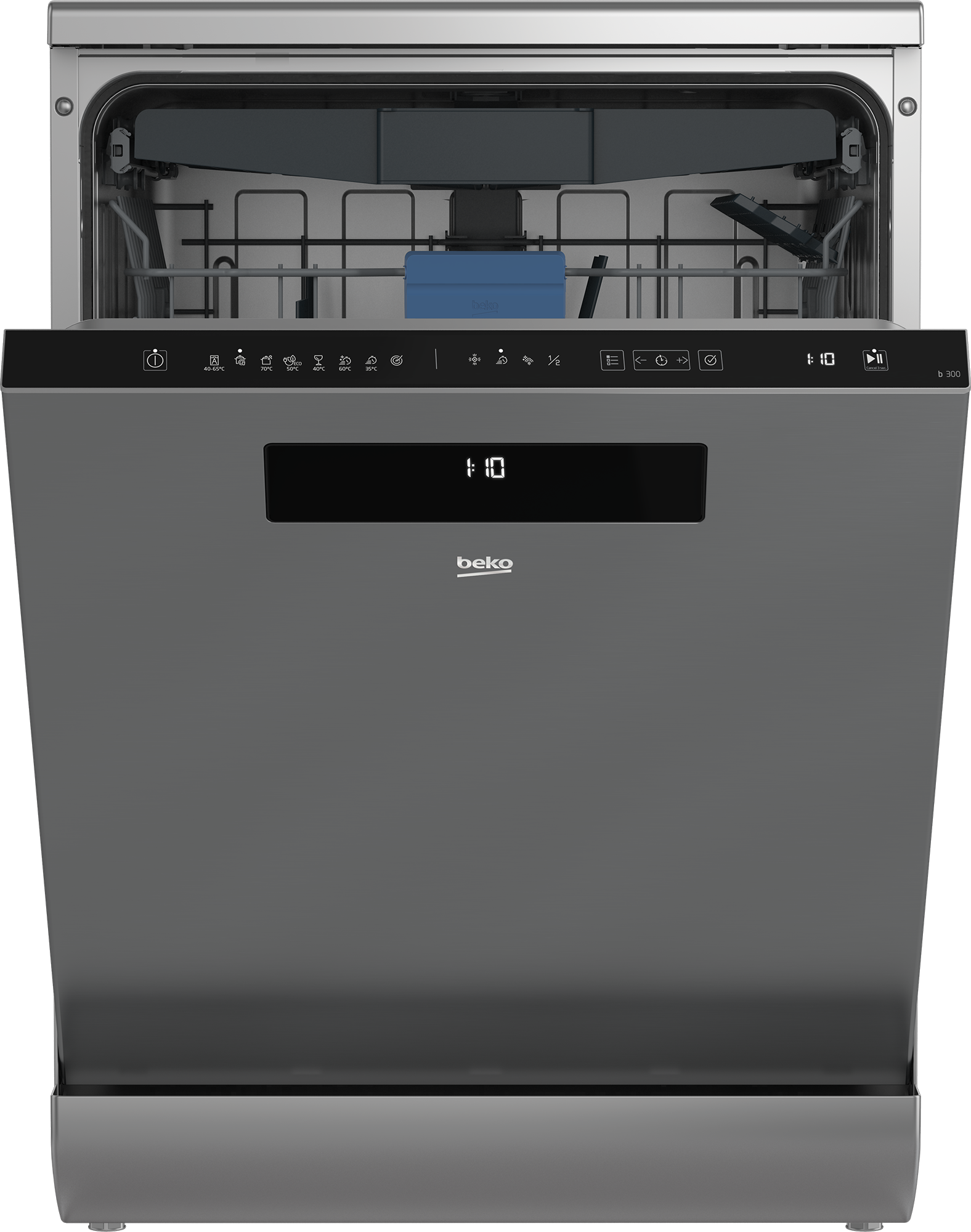 BEKO Dishwasher | DEN48530X | Freestanding | Width 60 cm | Number of place settings 15 | Number of programs 8 | Energy efficiency class D | Stainless steel - Image 3