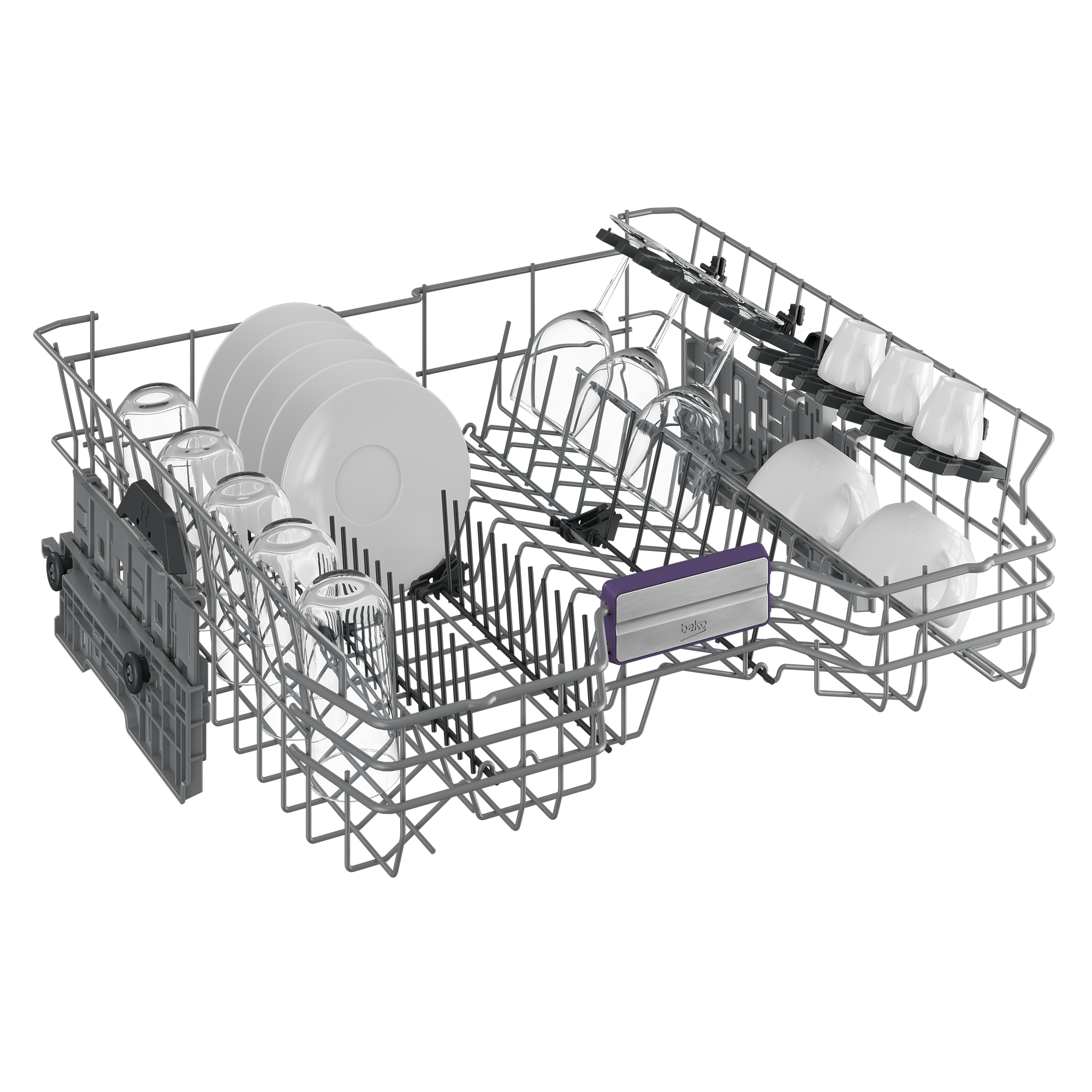 BEKO Dishwasher | BDIN36532 | Built-in | Width 60 cm | Number of place settings 15 | Number of programs 6 | Energy efficiency class D | Display | White - Image 2
