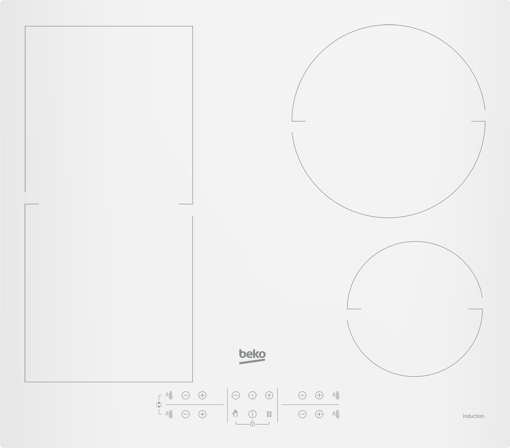 BEKO Hob | HII64200FMTW | Induction | Number of burners/cooking zones 4 | Touch control | Timer | White