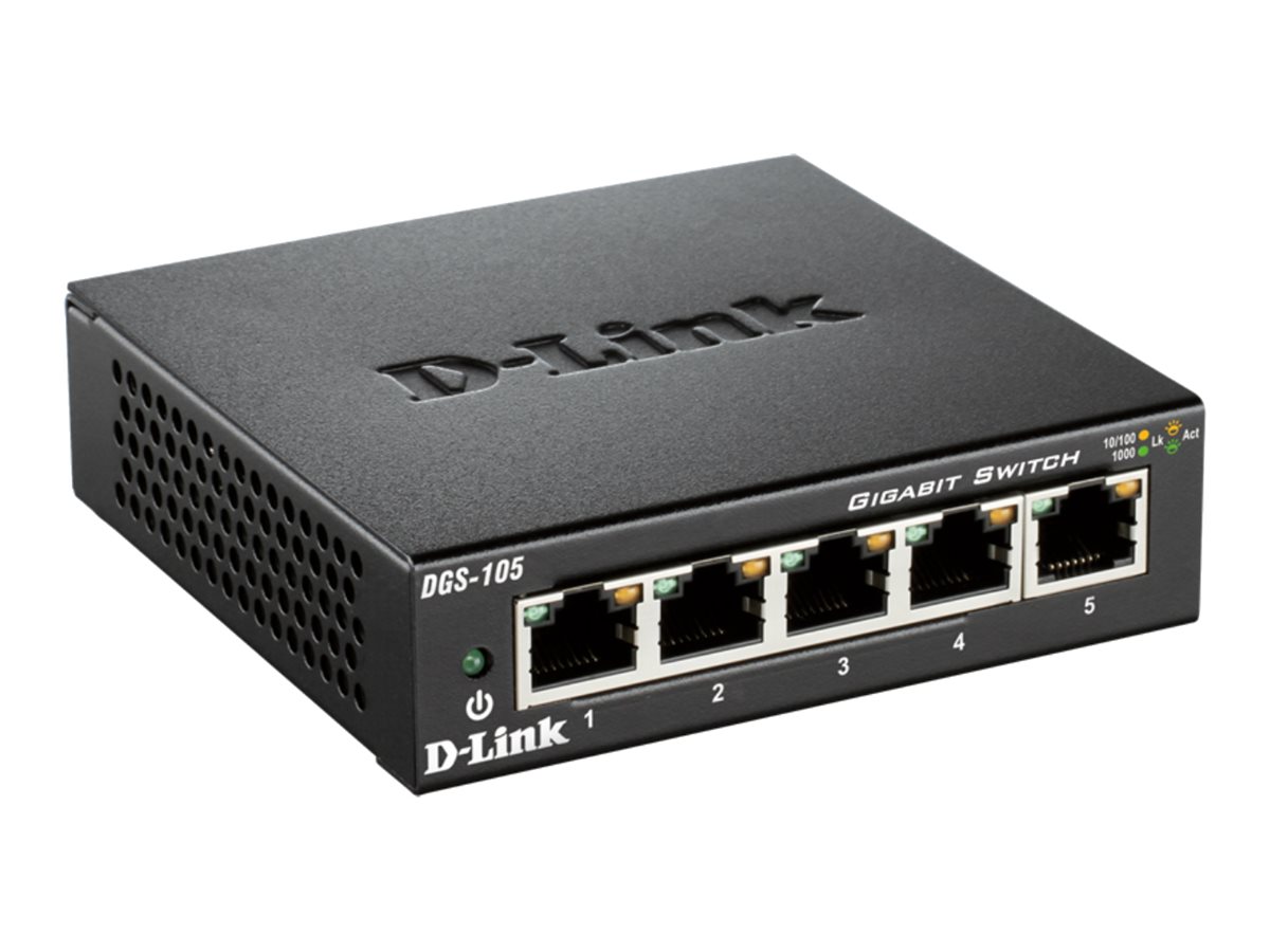 D-Link | Ethernet Switch | DGS-105/E | Unmanaged | Desktop | Gigabit Ethernet (copper) ports quantity 5 - Image 3