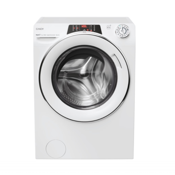 Candy Washing machine | RO41274DWMCT/1-S | Energy efficiency class A | Front loading | Washing capacity 7 kg | 1200 RPM | Depth 45.4 cm | Width 60 cm | Display | 4-digit | Steam function | Wi-Fi | White