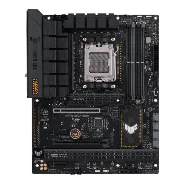 Asus | TUF GAMING B650-PLUS WIFI | Processor family AMD | Processor socket AM5 | DDR5 DIMM | Memory slots 4 | Supported hard disk drive interfaces SATA, M.2 | Number of SATA connectors 4 | Chipset AMD B650 | ATX