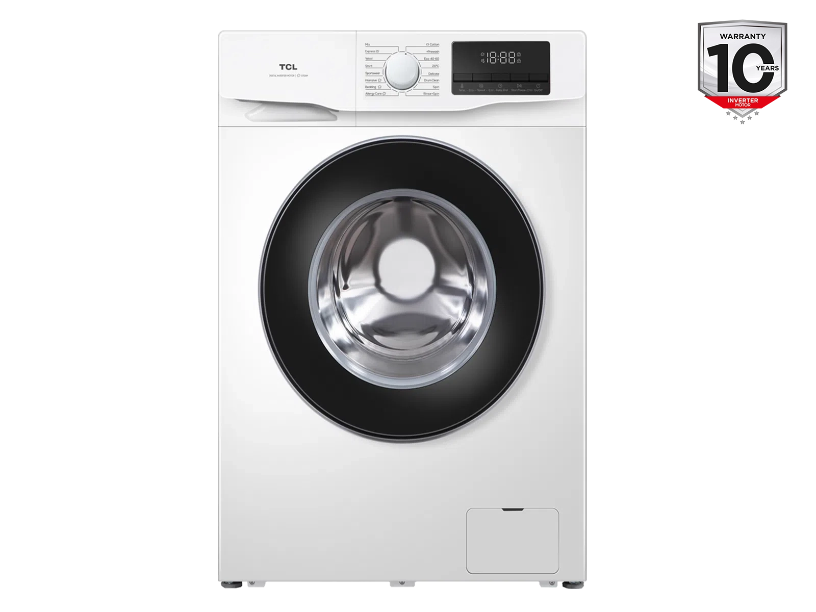 TCL Washing machine | FF0610WB0 | Energy efficiency class B | Front loading | Washing capacity 6 kg | 1000 RPM | Depth 45 cm | Width 60 cm | LED | Steam function | White