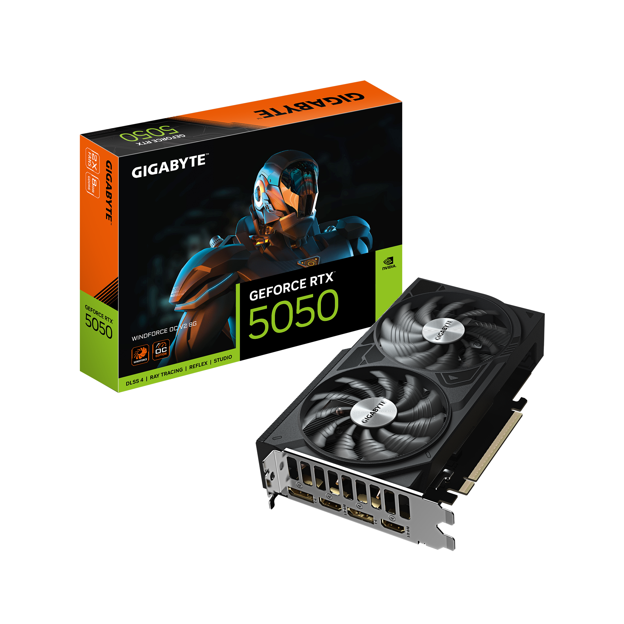 Gigabyte GeForce RTX 5050 WINDFORCE OC V2 8G | NVIDIA | 8 GB | GeForce RTX 5050 | GDDR6 | HDMI ports quantity 2 | PCI-E 5.0