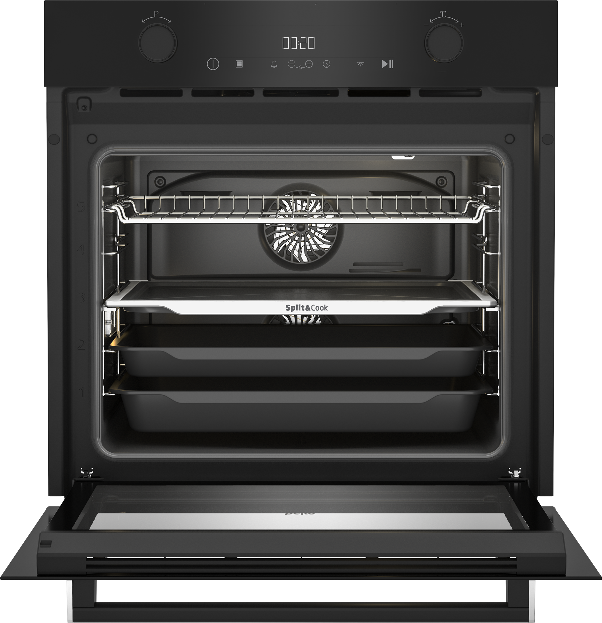 BEKO Oven | BBVM17400B | 72 L | Electric | Hydrolytic | Electronic | Steam function | Height 59.5 cm | Width 59.4 cm | Black - Image 4