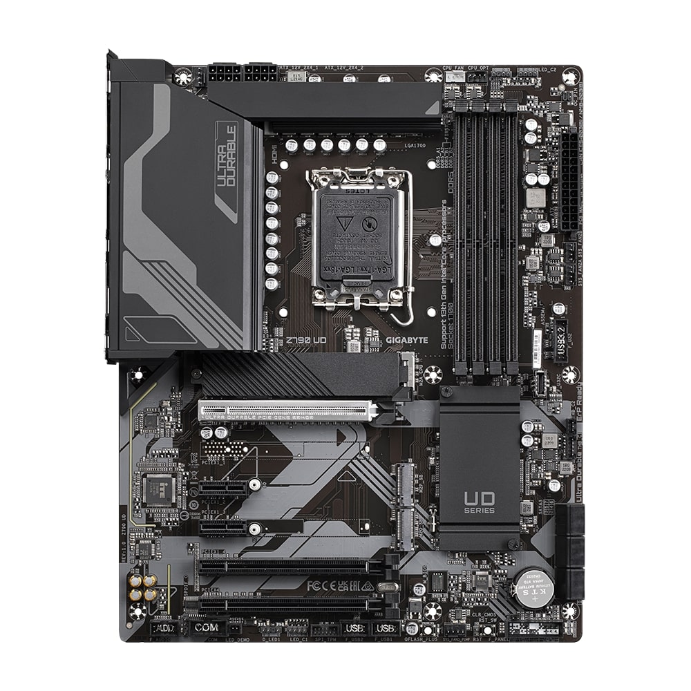 Gigabyte | Z790 UD 1.0 M/B | Processor family Intel | Processor socket LGA1700 | DDR5 DIMM | Memory slots 4 | Supported hard disk drive interfaces SATA, M.2 | Number of SATA connectors 6 | Chipset Intel Z790 Express | ATX