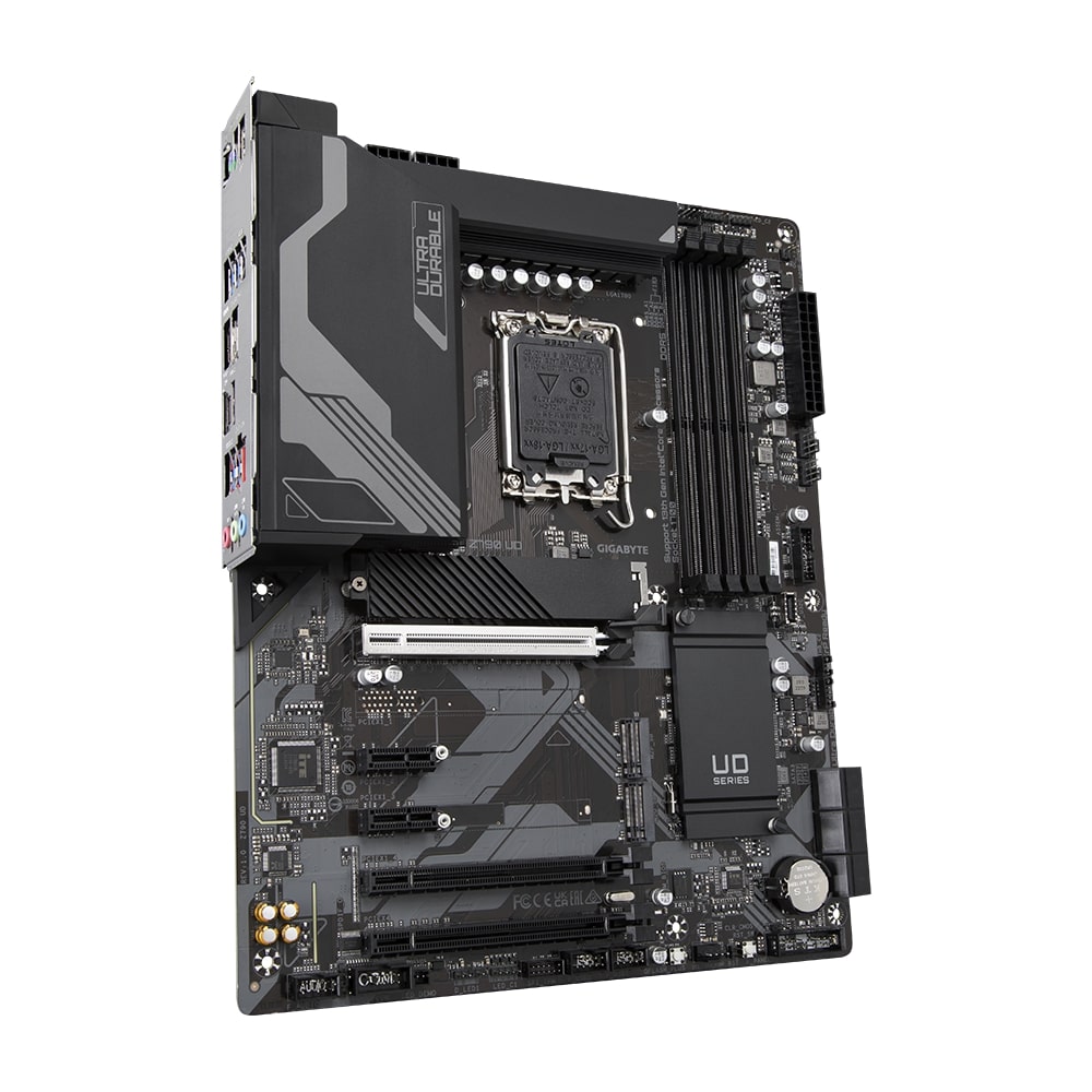 Gigabyte | Z790 UD 1.0 M/B | Processor family Intel | Processor socket LGA1700 | DDR5 DIMM | Memory slots 4 | Supported hard disk drive interfaces SATA, M.2 | Number of SATA connectors 6 | Chipset Intel Z790 Express | ATX - Image 3
