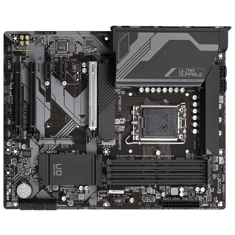 Gigabyte | Z790 UD 1.0 M/B | Processor family Intel | Processor socket LGA1700 | DDR5 DIMM | Memory slots 4 | Supported hard disk drive interfaces SATA, M.2 | Number of SATA connectors 6 | Chipset Intel Z790 Express | ATX - Image 5