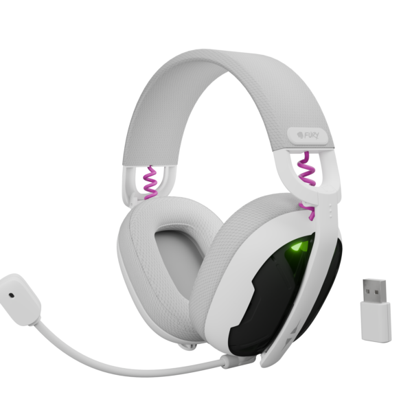 Fury Gaming Headset | Fukiya F6 | Bluetooth | Over-Ear | Microphone | Wireless | White