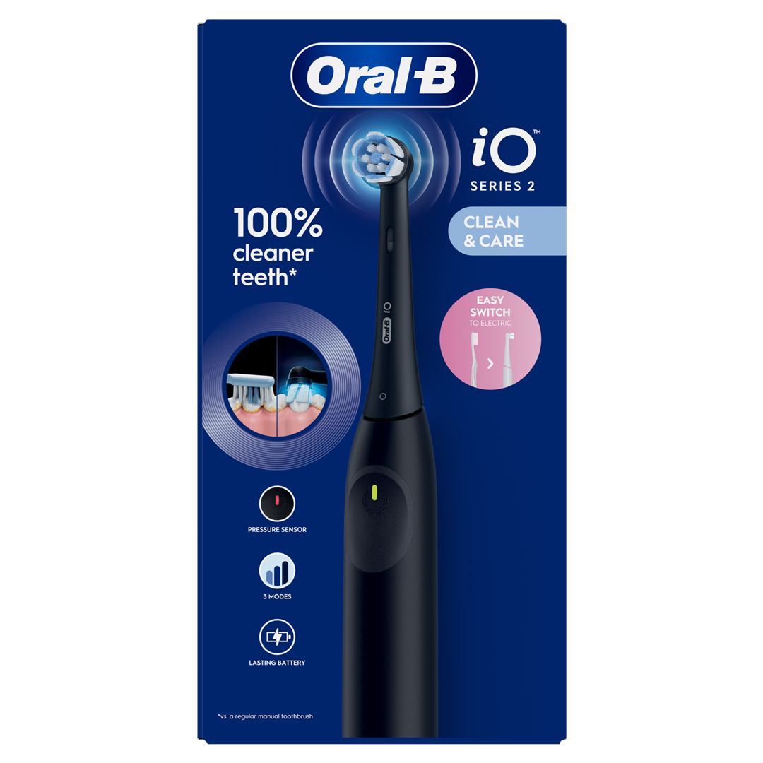 Oral-B Electric Toothbrush | iO2 | Rechargeable | For adults | Number of brush heads included 1 | Number of teeth brushing modes 3 | Night Black - Image 3