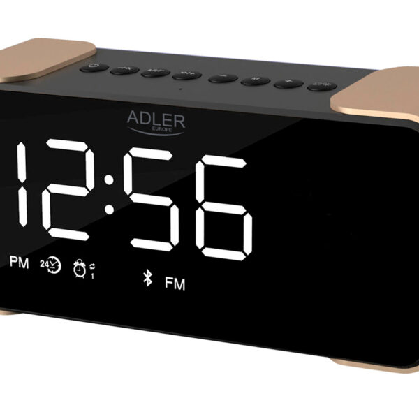 Adler | Wireless alarm clock with radio | AD 1190 | Alarm function | AUX in | Copper/Black