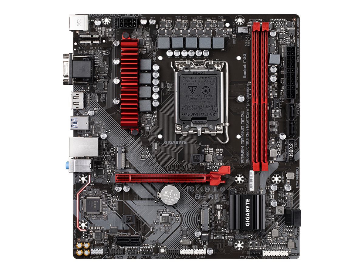 Gigabyte | B760M GAMING DDR4 1.0 M/B | Processor family Intel | Processor socket LGA1700 | DDR4 DIMM | Memory slots 2 | Supported hard disk drive interfaces SATA, M.2 | Number of SATA connectors 4 | Chipset Intel B760 Express | Micro ATX