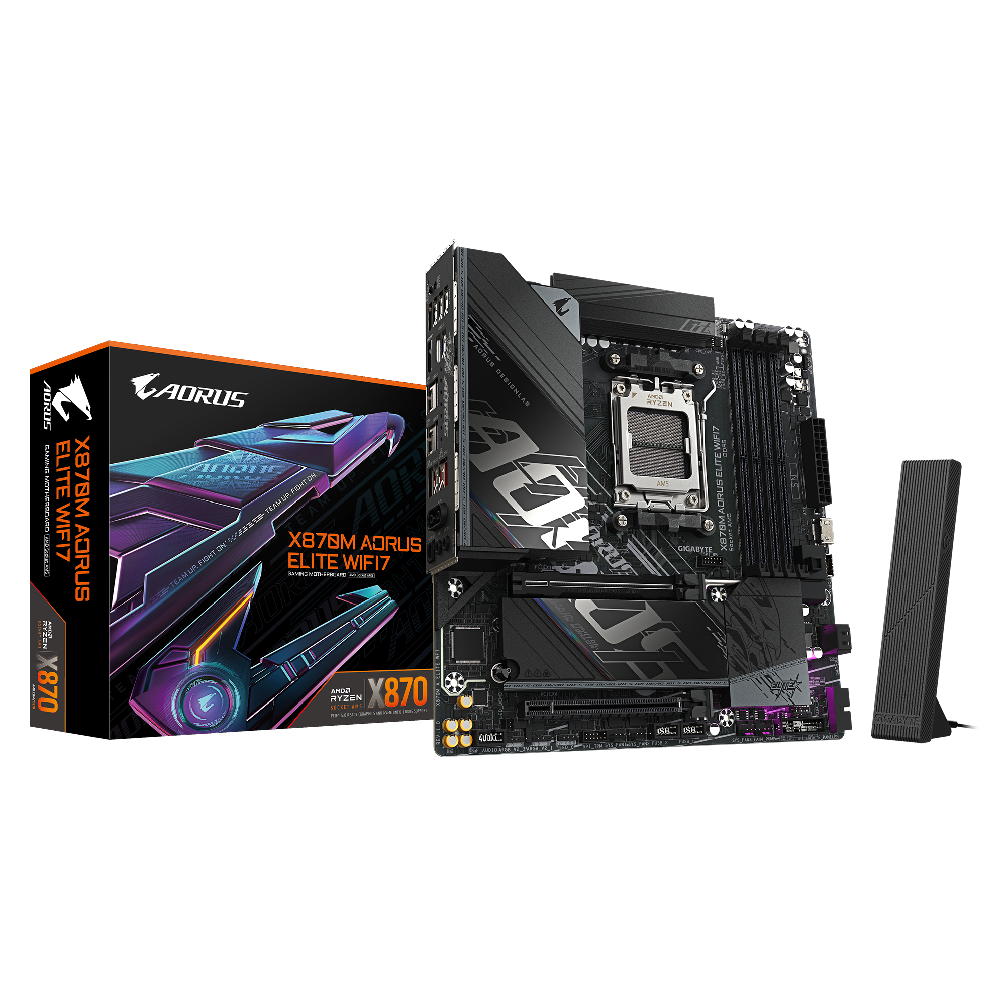 Gigabyte X870M AORUS ELITE WIFI7 | Processor family AMD | Processor socket AM5 | DDR5 | Supported hard disk drive interfaces SATA, M.2 | Number of SATA connectors 2