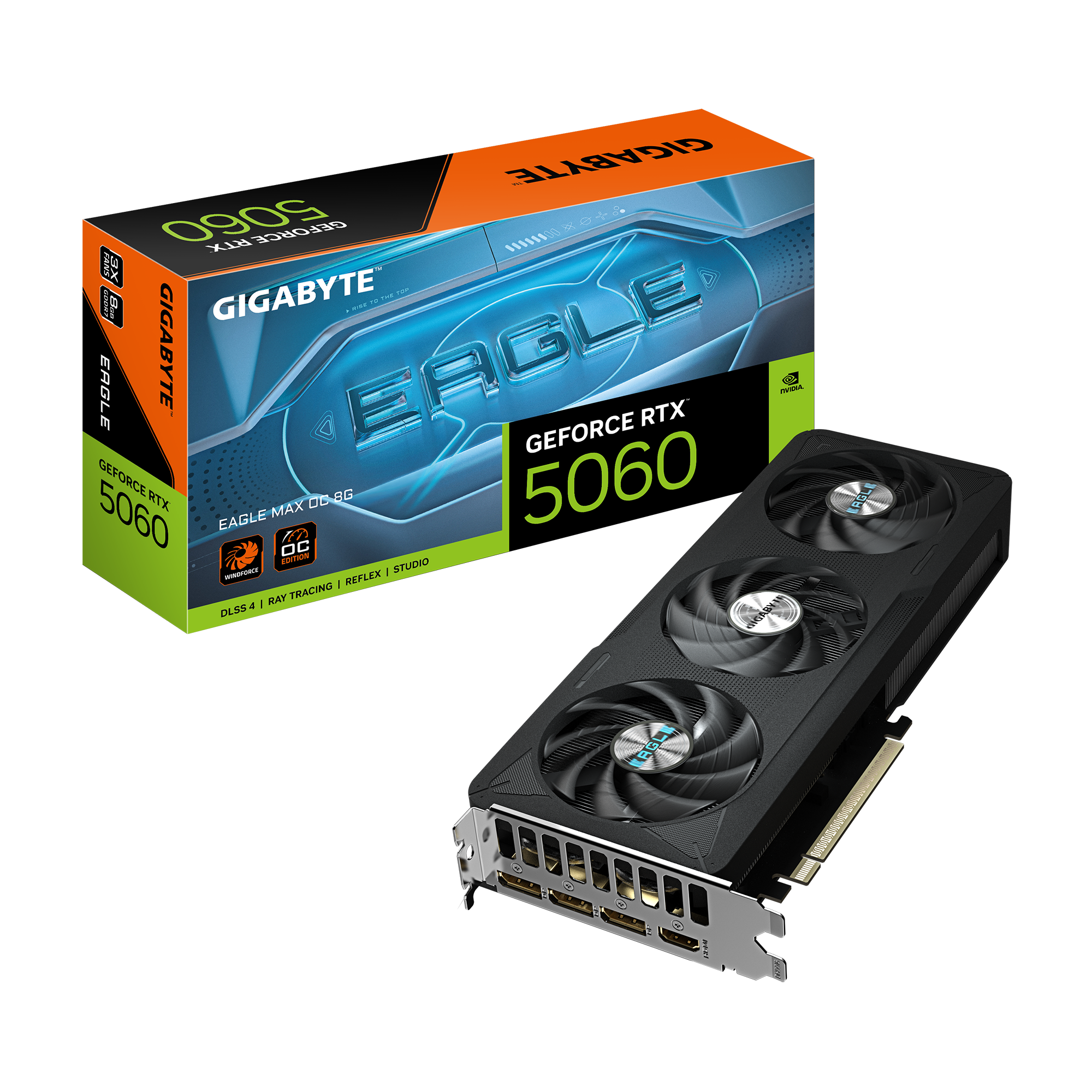 Gigabyte GeForce RTX 5060 EAGLE MAX OC 8G | NVIDIA | 8 GB | GeForce RTX 5060 | GDDR7 | HDMI ports quantity 1 | PCI-E 5.0