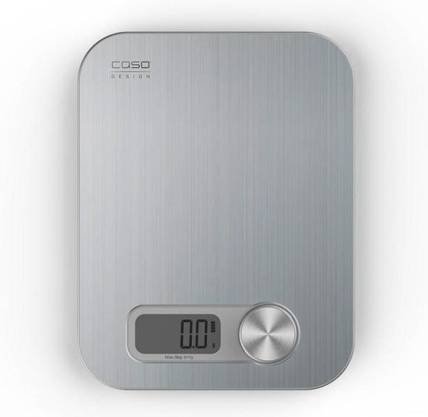 Caso | Design kitchen scale | Maximum weight (capacity) 5 kg | Graduation 1 g | Display type Digital | Stainless Steel