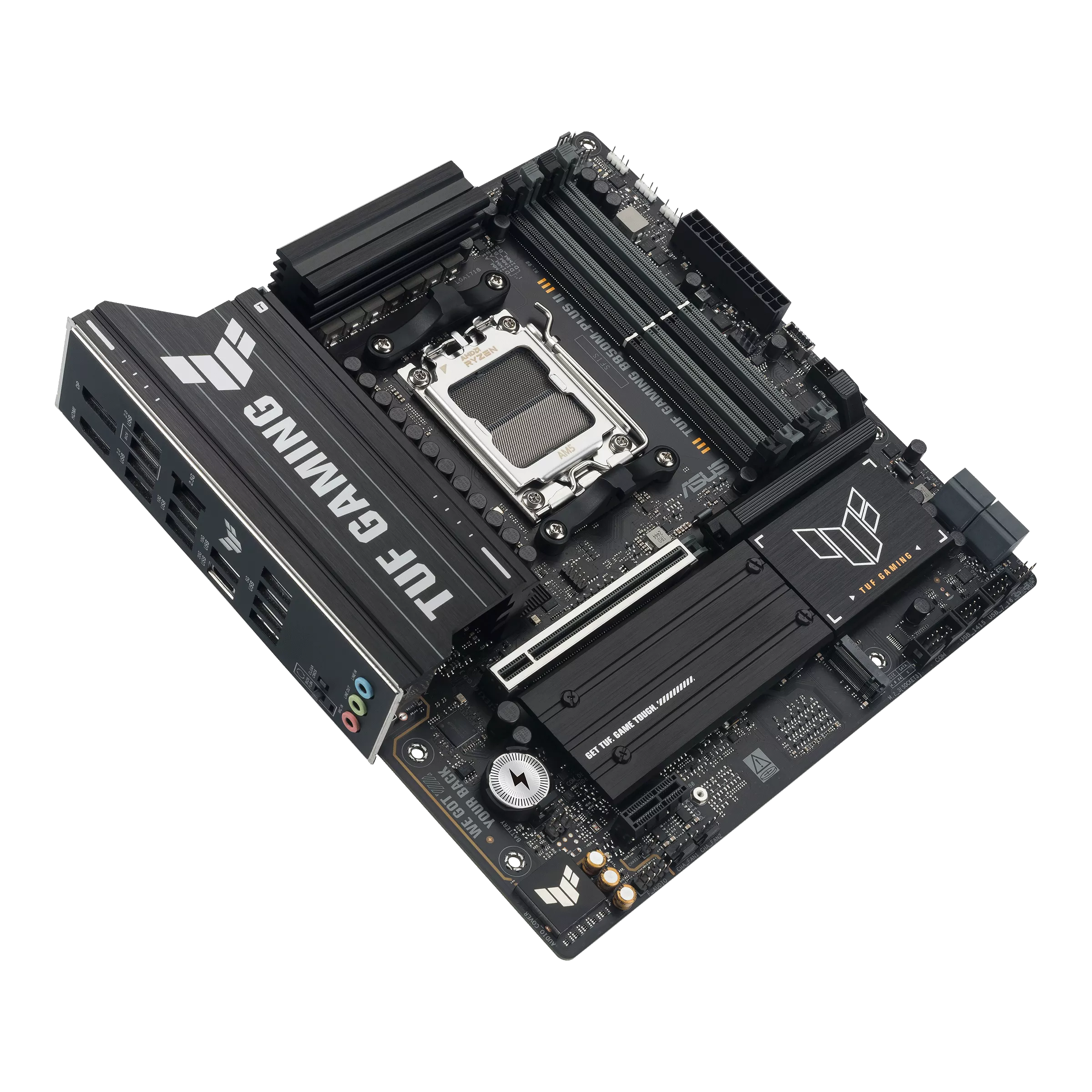Asus TUF GAMING B850M-PLUS II | Processor family AMD | Processor socket AM5 | DDR5 | Supported hard disk drive interfaces SATA, M.2 | Number of SATA connectors 4 - Image 4