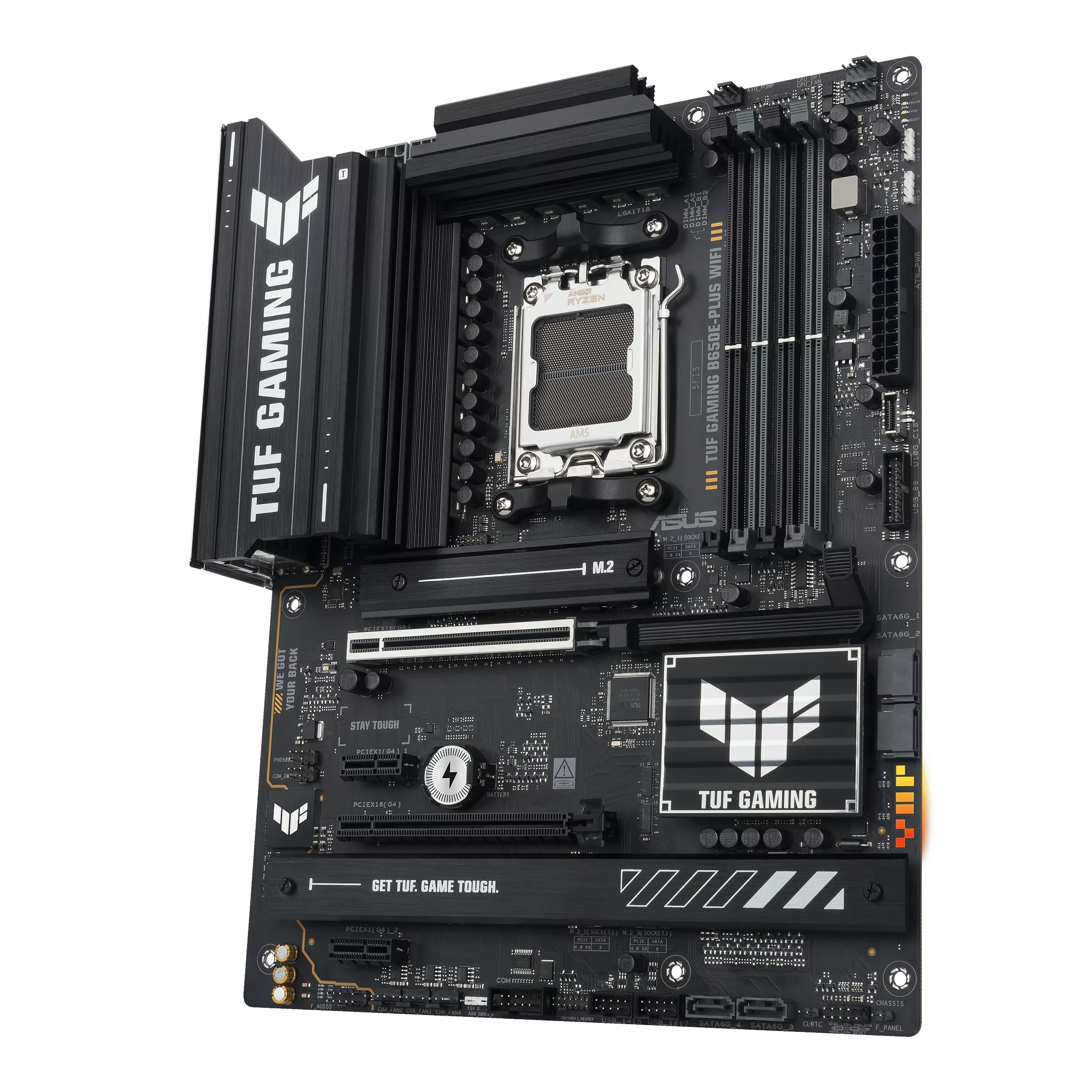 Asus TUF GAMING B650E-PLUS WIFI | Processor family AMD | Processor socket AM5 | DDR5 | Supported hard disk drive interfaces SATA, M.2 | Number of SATA connectors 4 - Image 3